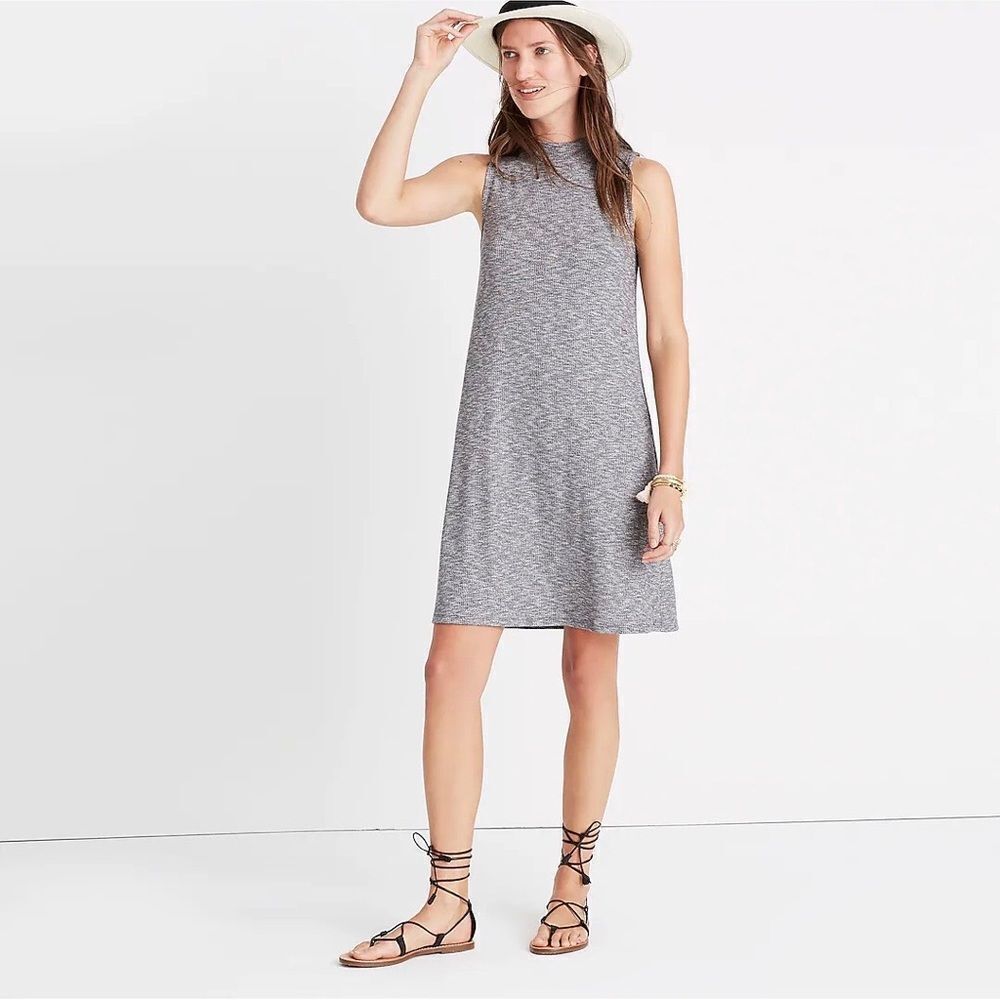 Madewell Marled Mockneck Swingy Tank Dress‎ Gray Womens Large
